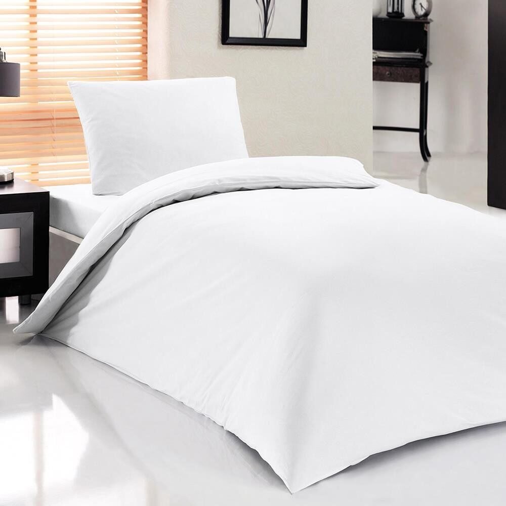 Single Duvet Cover 83 Thread Count Plain Satin White 160x230
